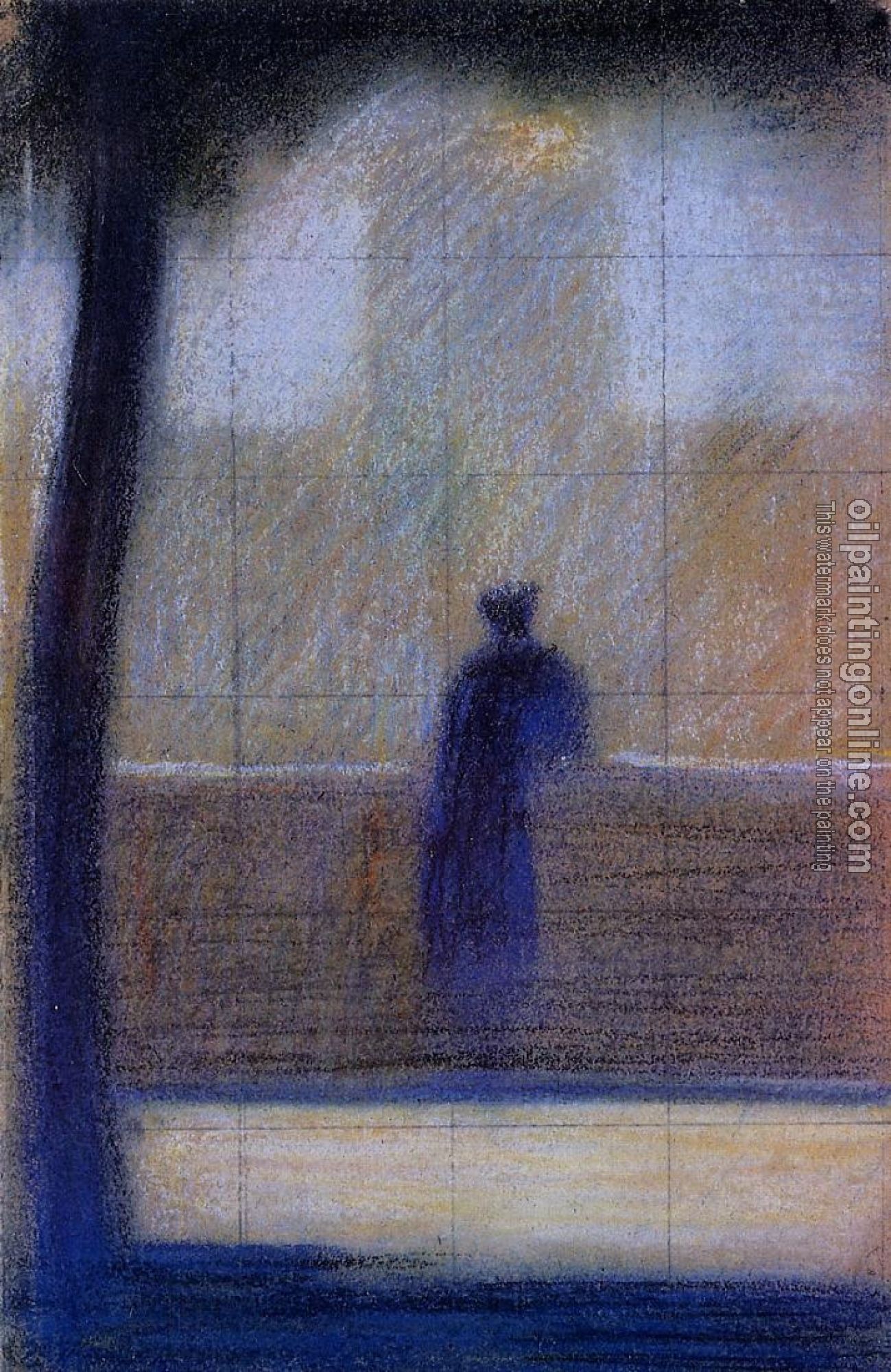 Seurat, Georges - Man Leaning on a Parapet